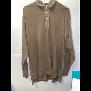 Vintage Orvis Olive Green Cotton Pullover Polo